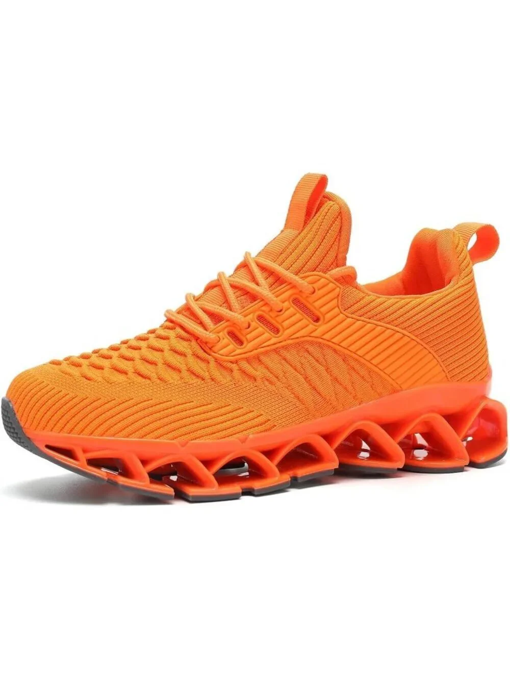 Women's Orange Blade Mesh Comfort Non Slip Athletic Slip on Soft Sneaker Shoes